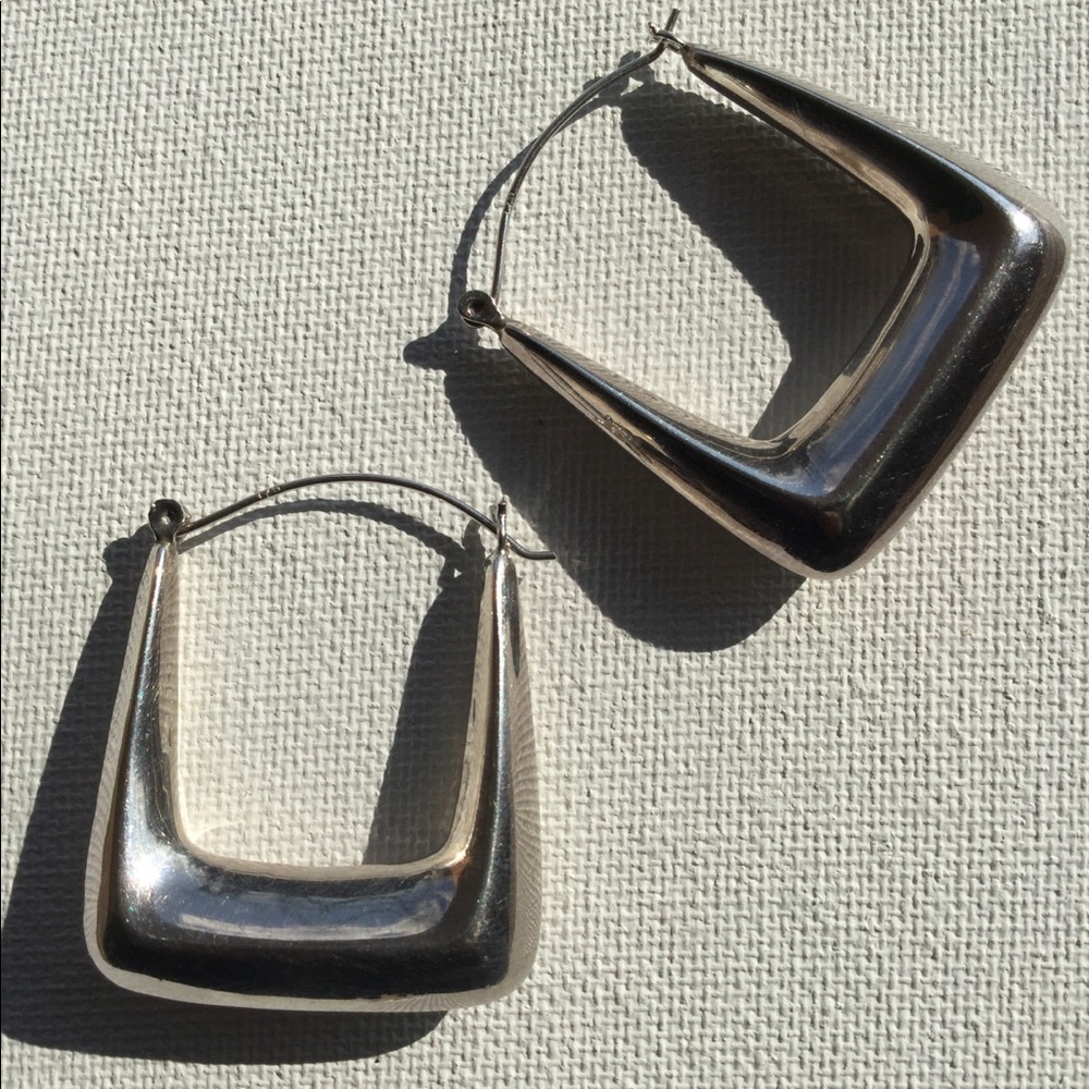 Sterling Silver Square Hoops